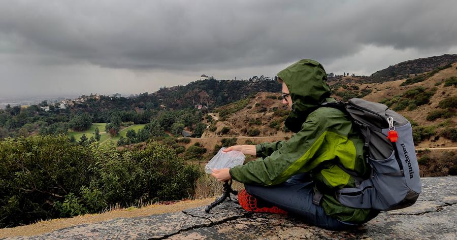 Rainy street parking in Los Angeles